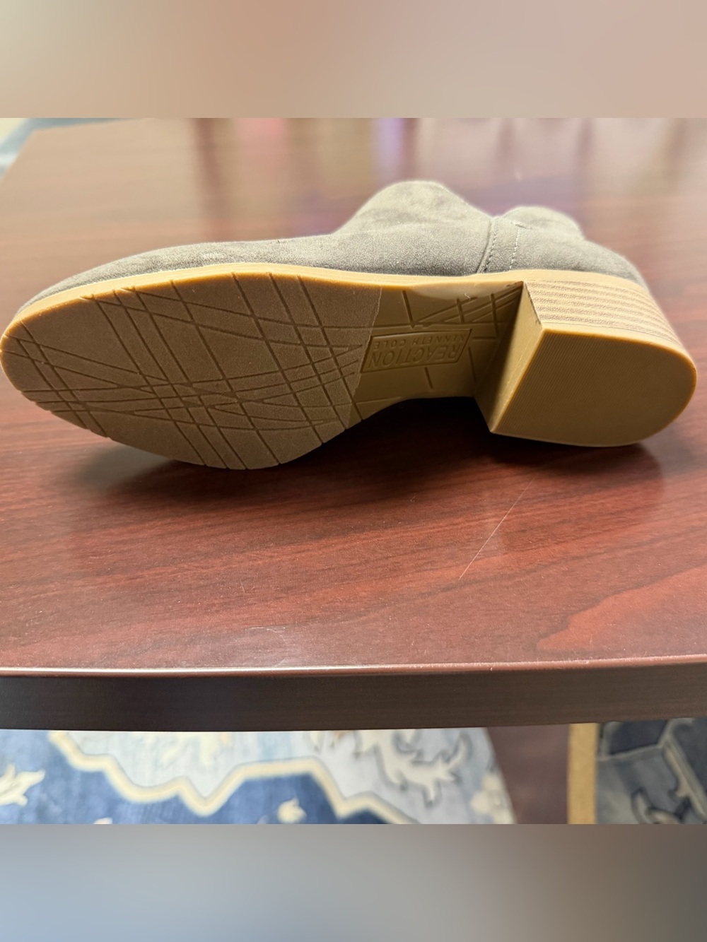 Kenneth Cole Reaction Gray Suede Ankle Booties - Picture 2 of 3